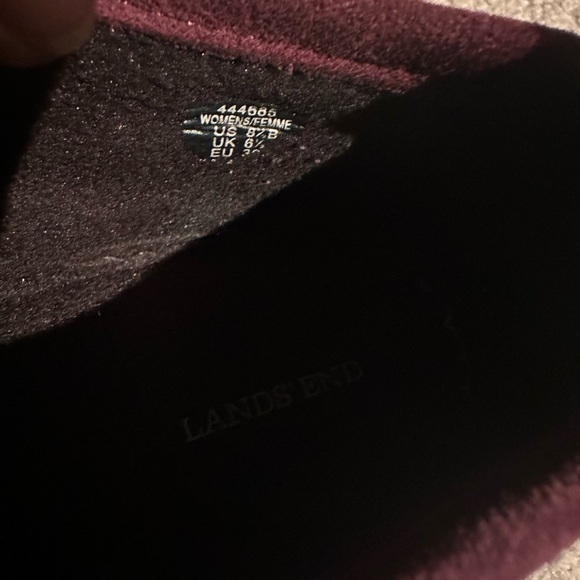❄️ Lands’ End slip-on shoe fleece lined Maroon Size 8.5 - Picture 15 of 15